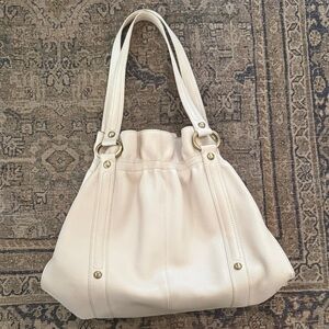 Nordstrom Leather Cream Shoulder Bag